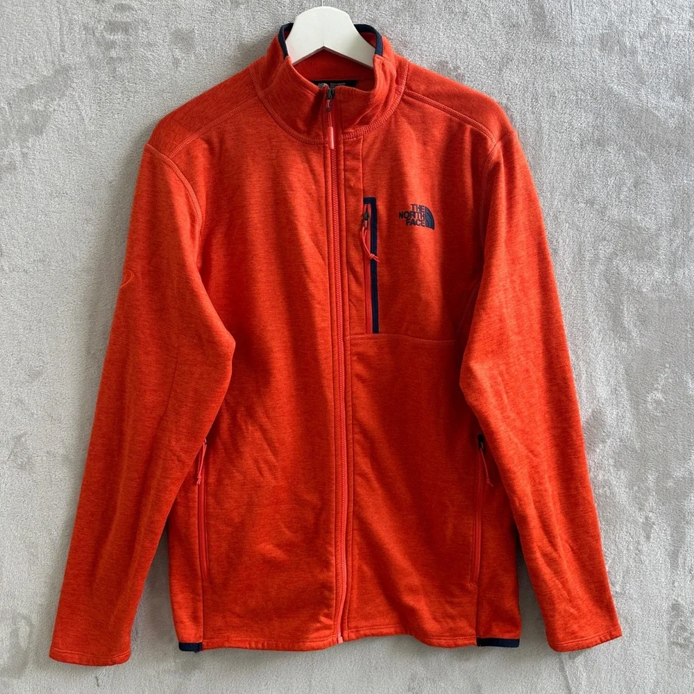 The North Face Mens Orange Full Zip Fleece Jacket Palo Alto Networks CDW Medium